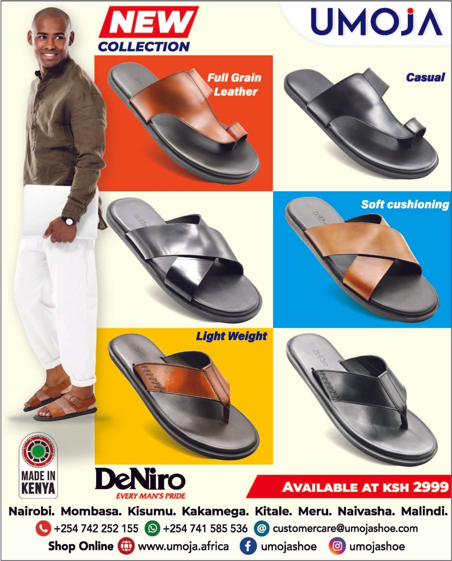 Step into Style with the New Deniro Collection Leather Sandals - Umoja Africa Kenya