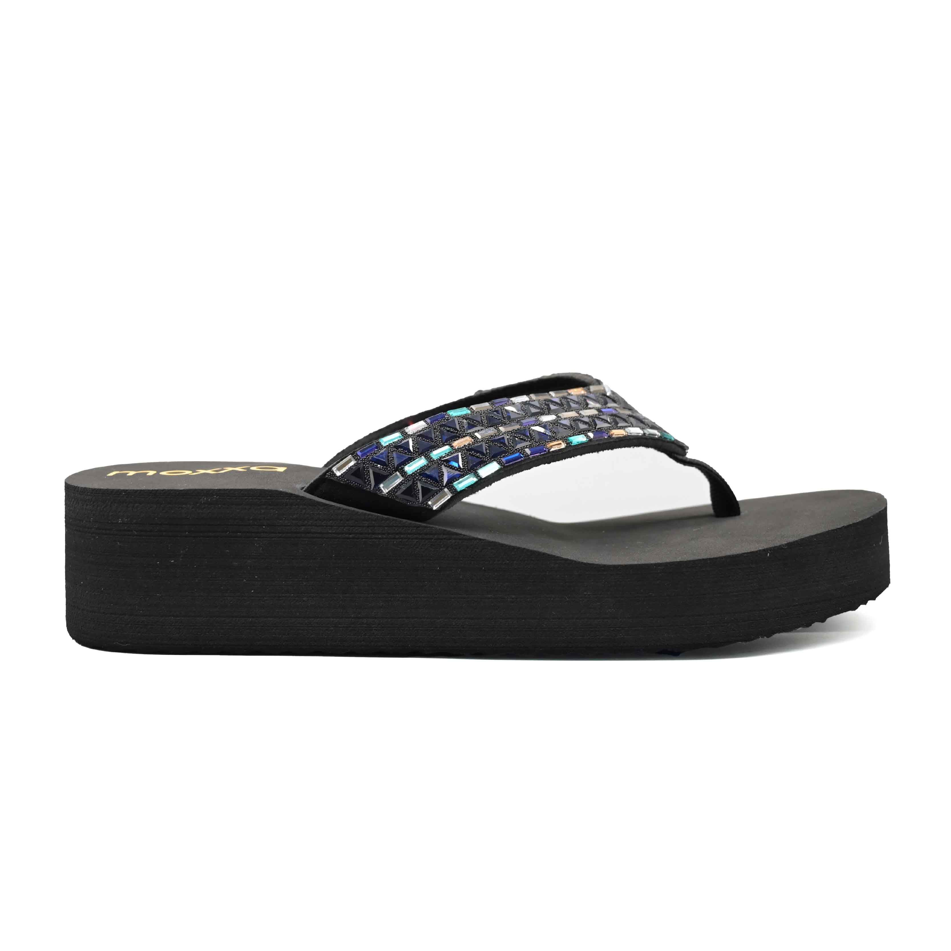 Moxxa Evita Ladies’ Wedge Sandals - Black
