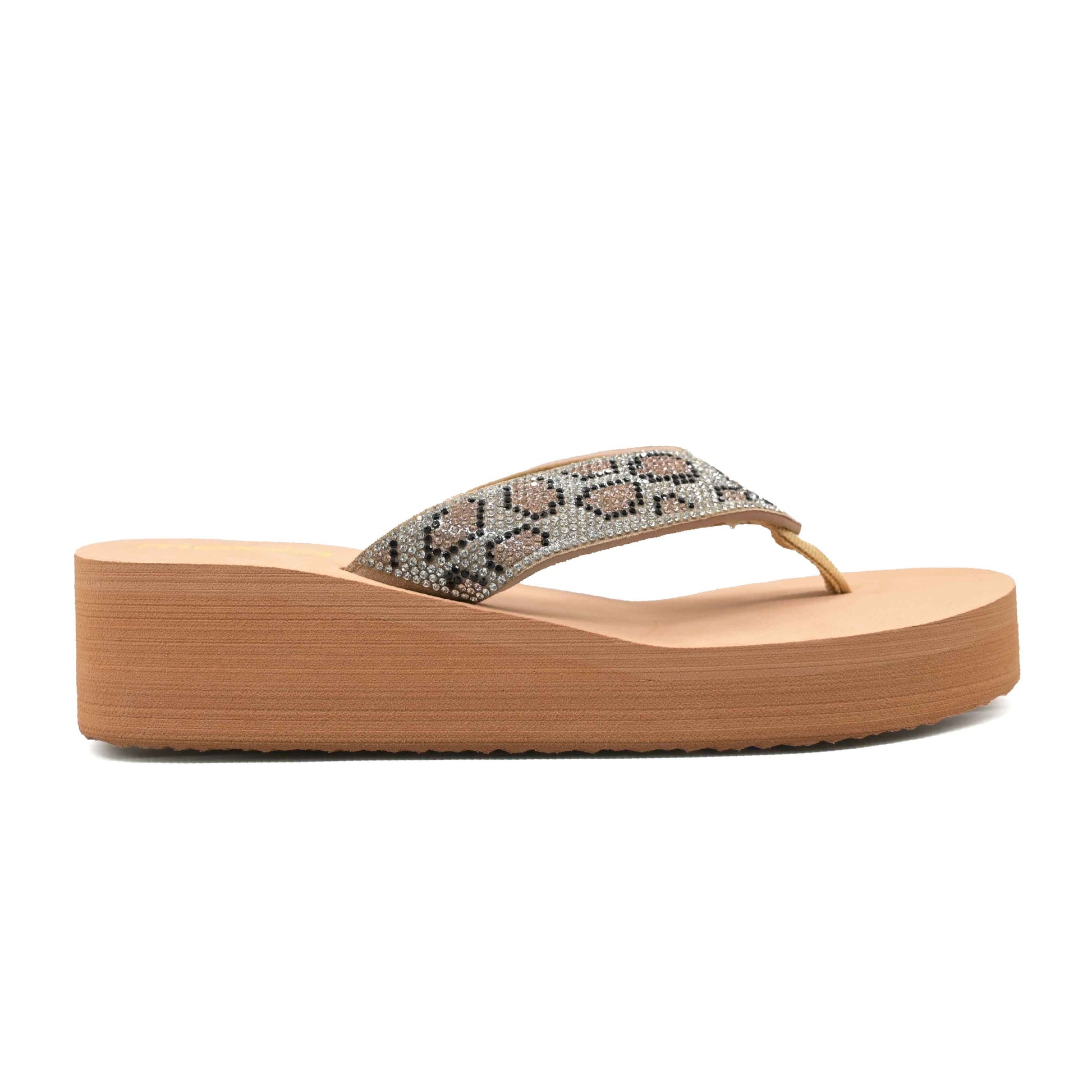 Moxxa Evita Ladies’ Wedge Sandals - Brown
