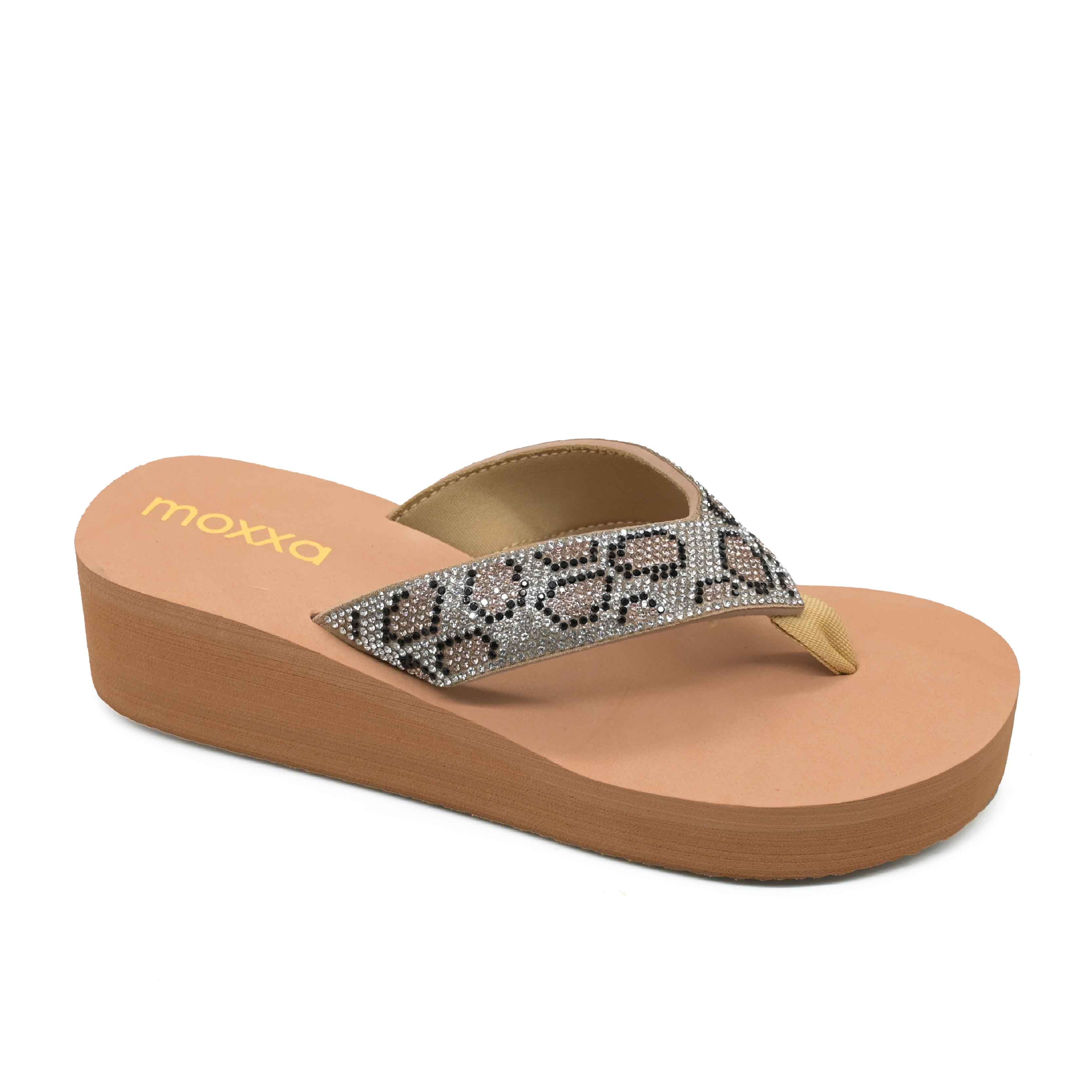 Moxxa Evita Ladies’ Wedge Sandals - Brown