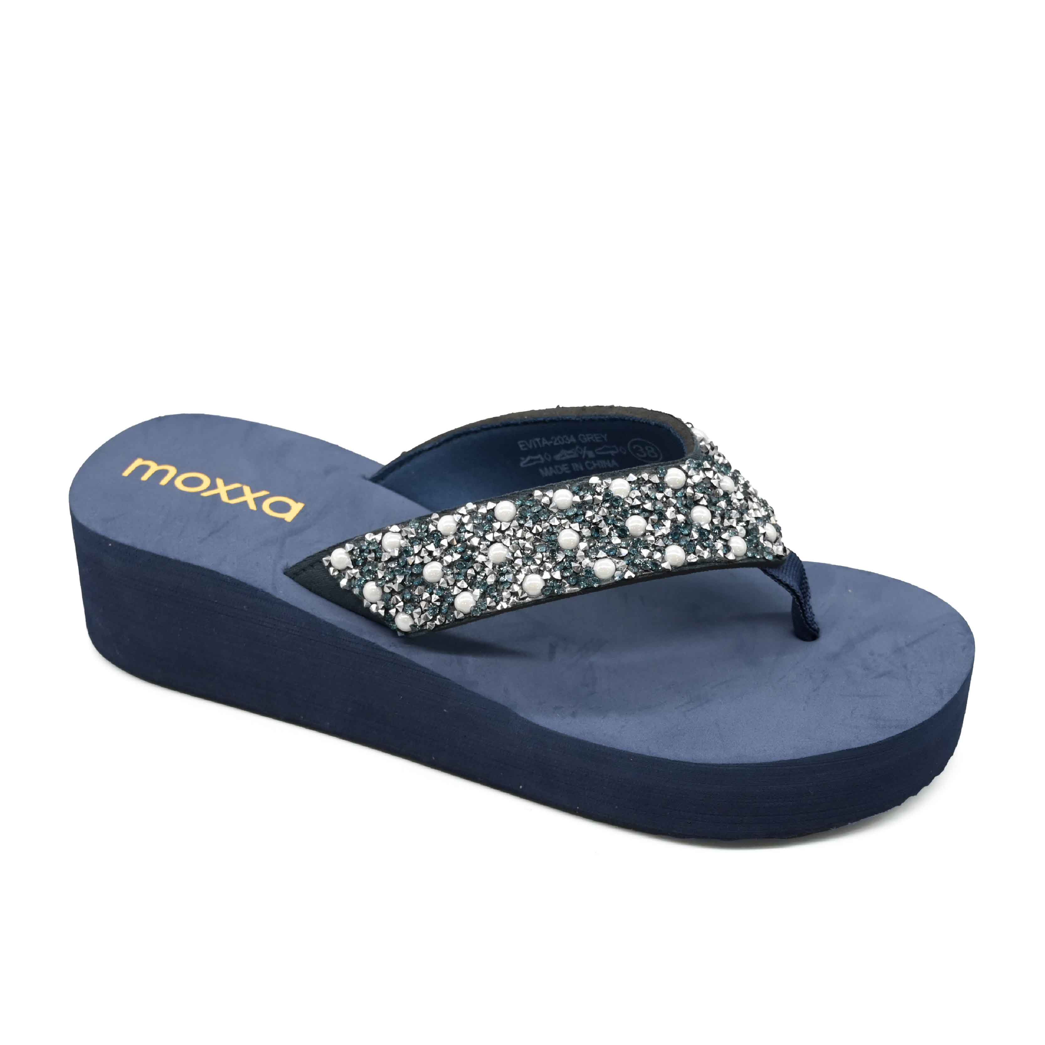 Moxxa Evita Ladies’ Wedge Sandals - Grey
