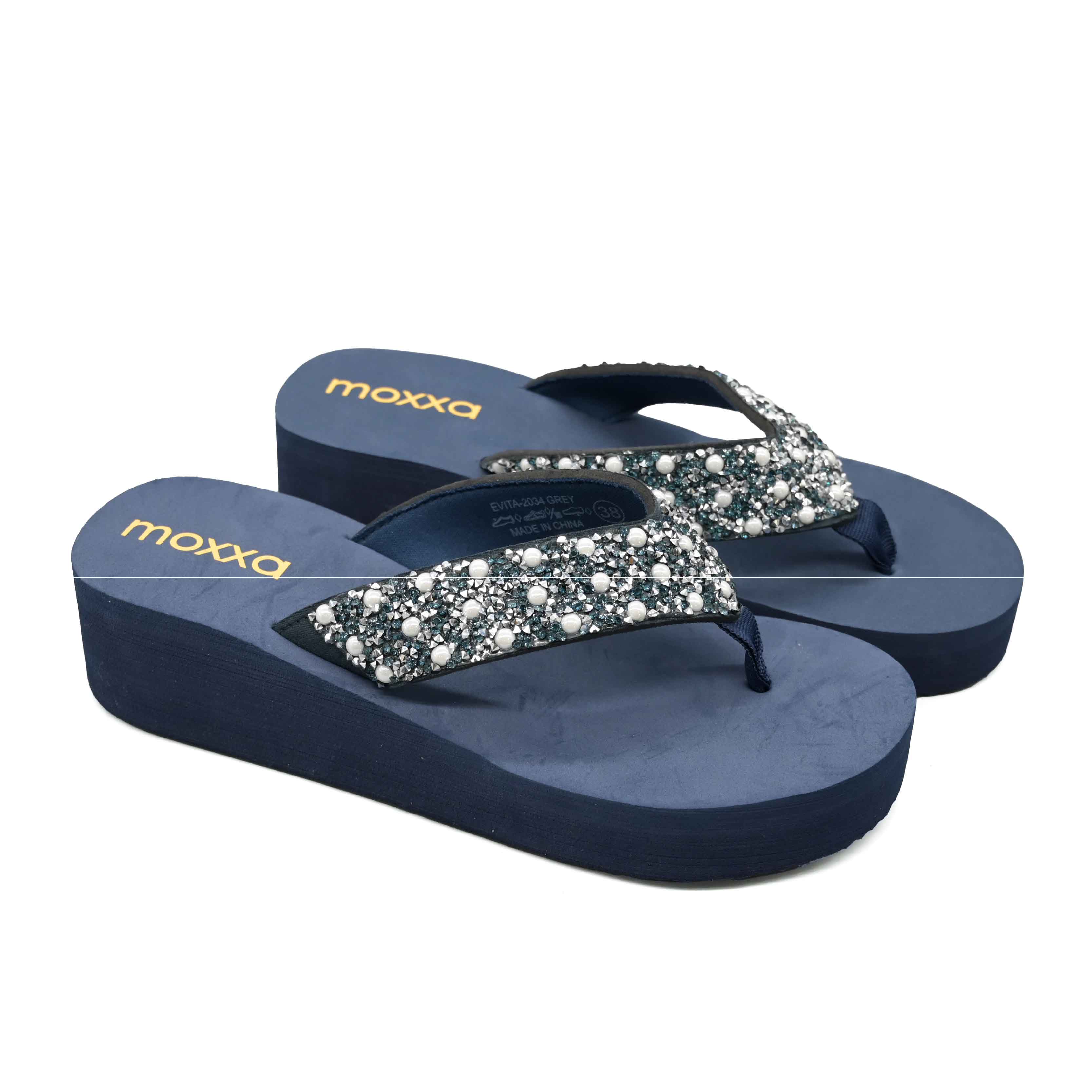 Moxxa Evita Ladies’ Wedge Sandals - Grey