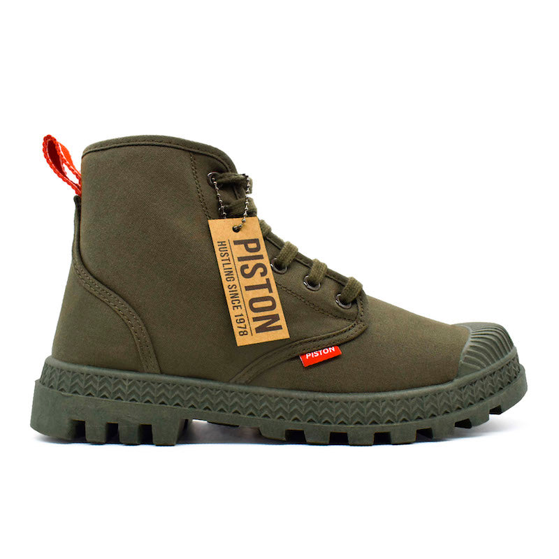 Piston Men's Olive Green Canvas Shoes - O.Green Sole