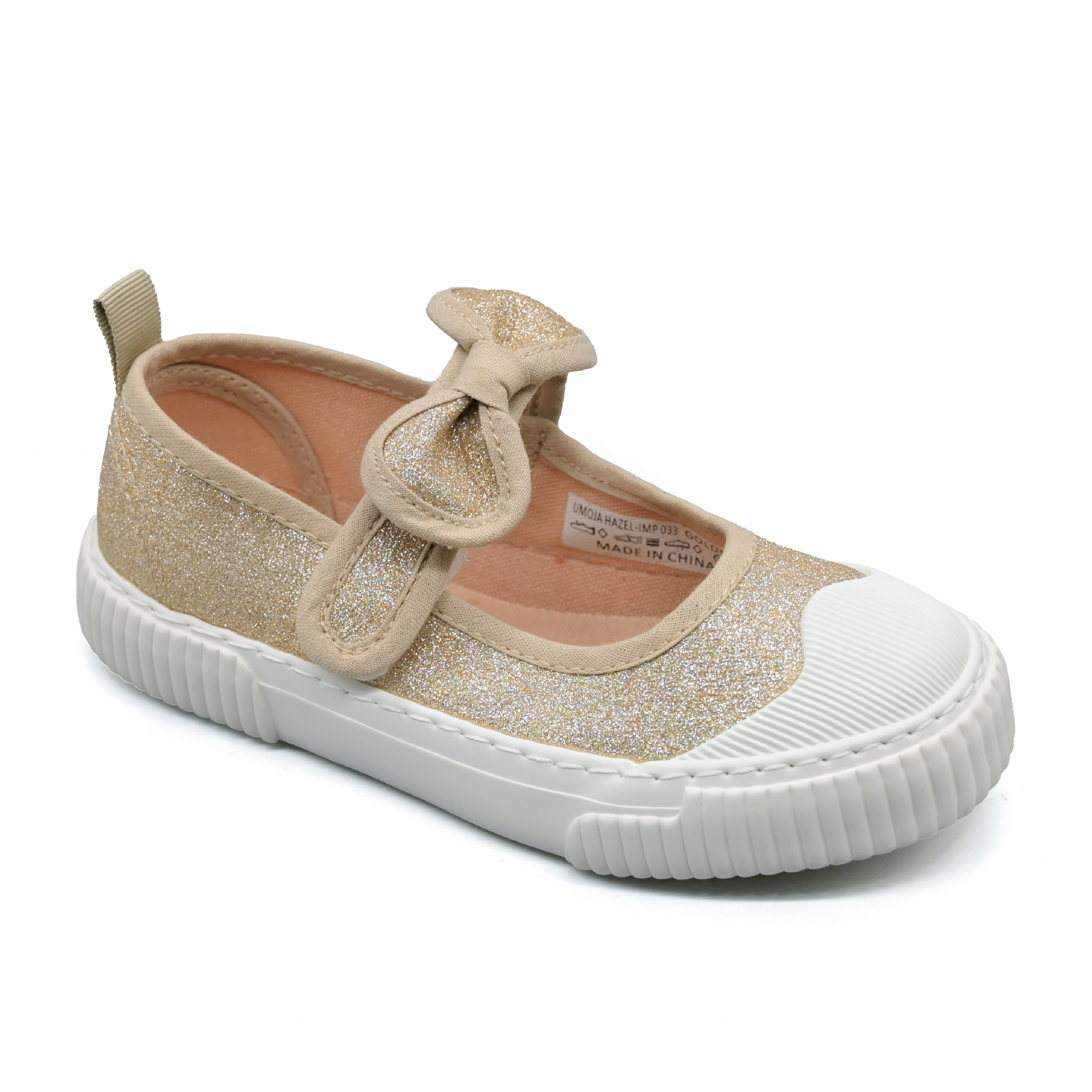 Umoja Hazel Girls’ Bow Ballet Flats - Golden