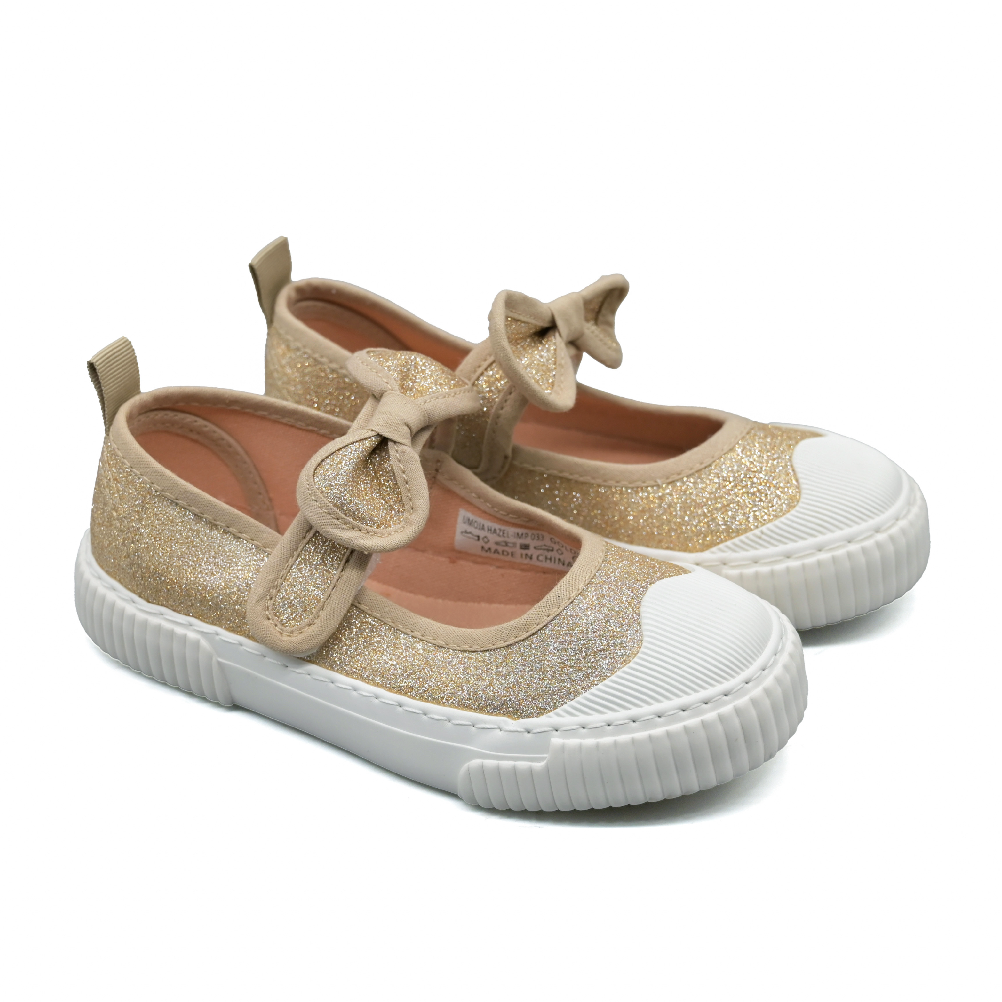 Umoja Hazel Girls’ Bow Ballet Flats - Golden