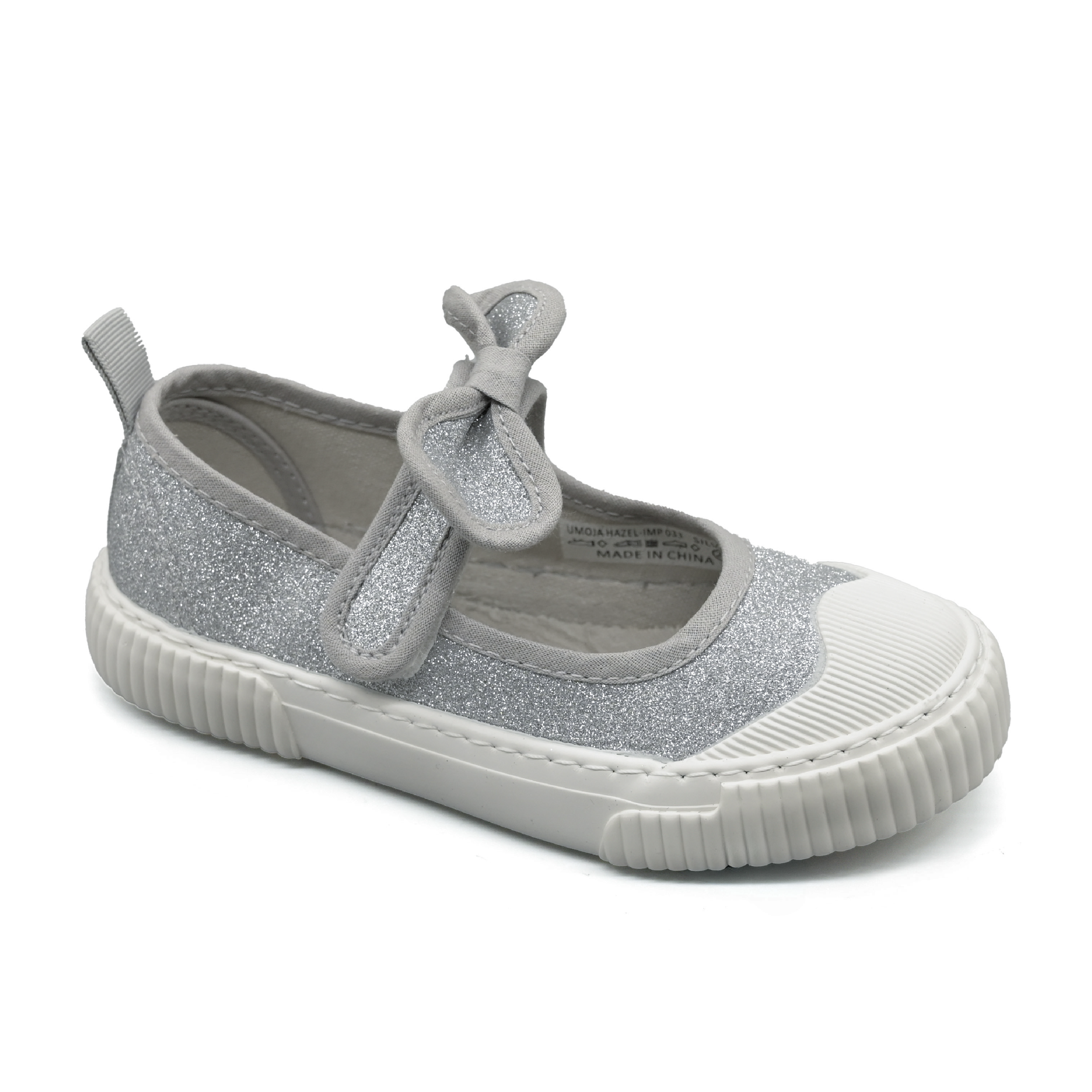 Umoja Hazel Girls’ Bow Ballet Flats - Silver