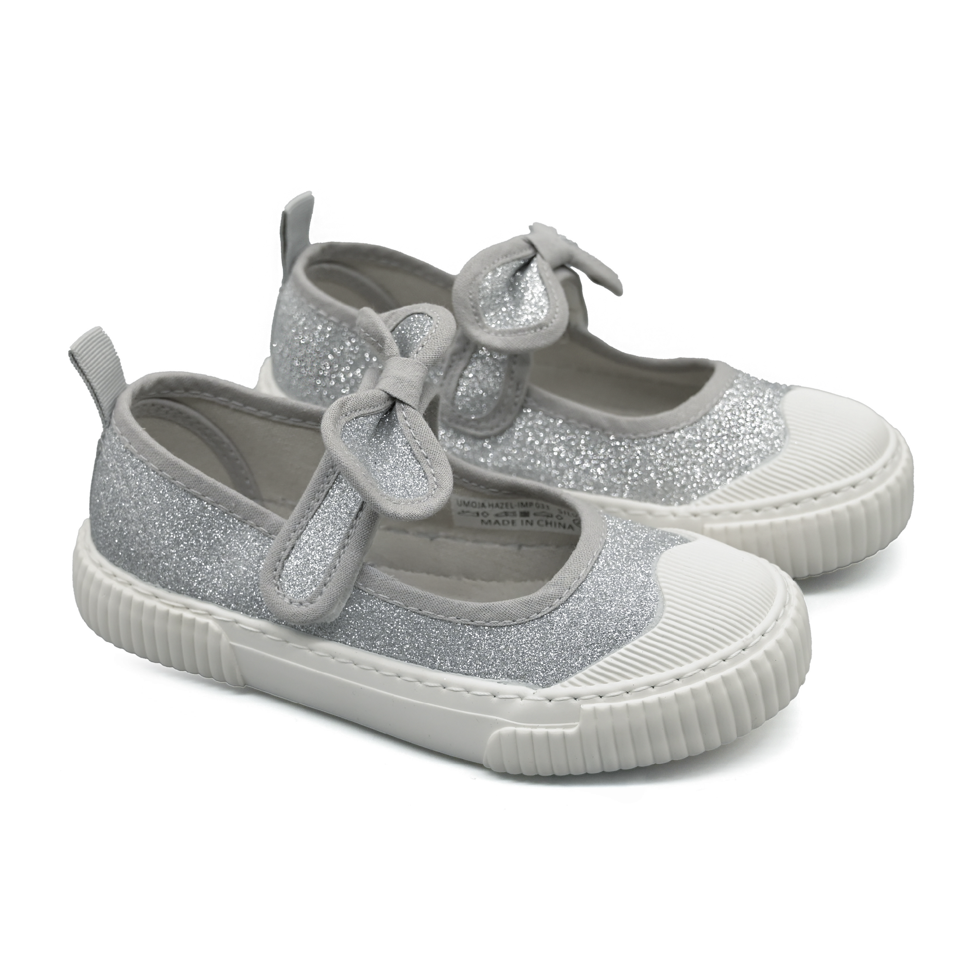 Umoja Hazel Girls’ Bow Ballet Flats - Silver