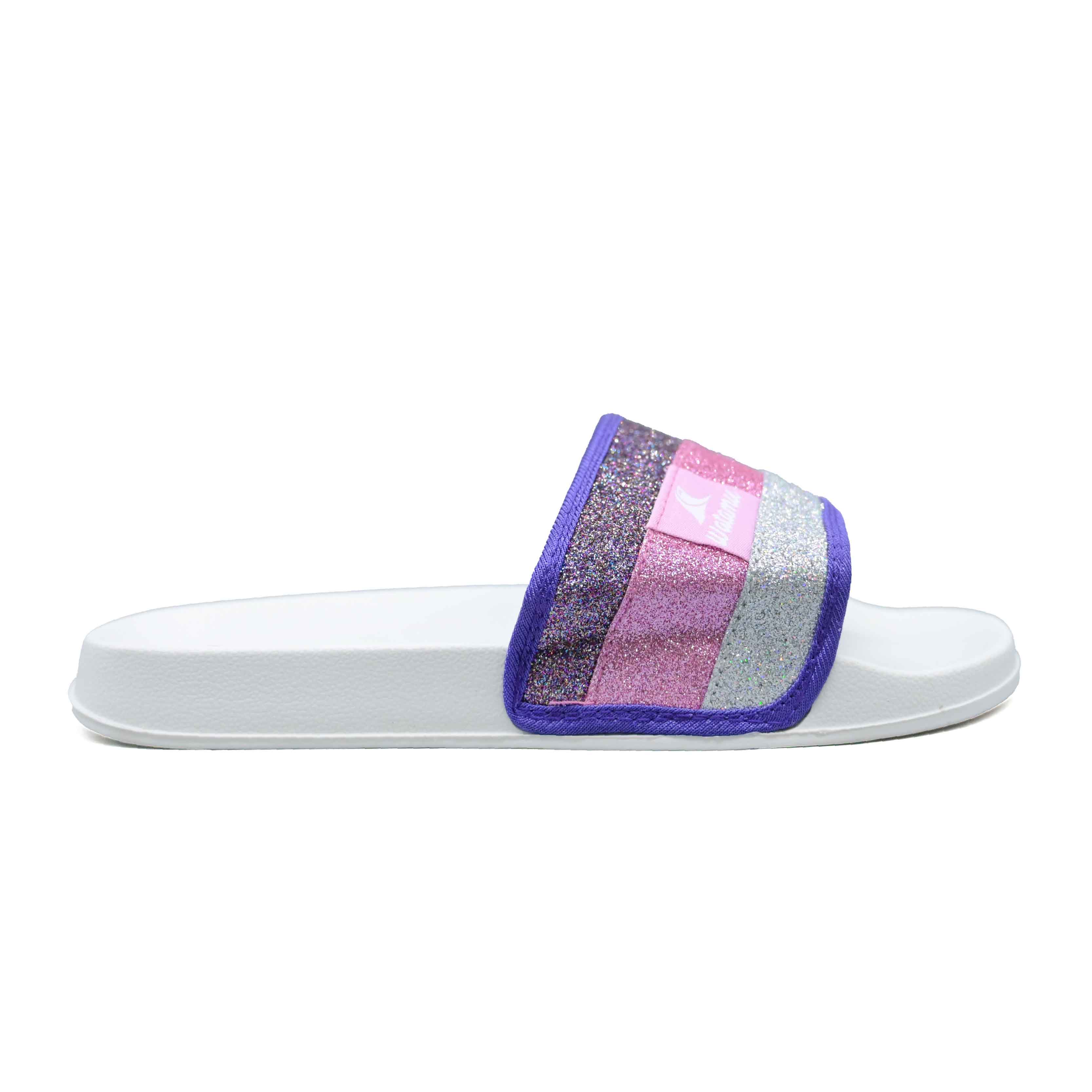 Watamu Hyfa Ladies’ Glitter Slide Sandals - White