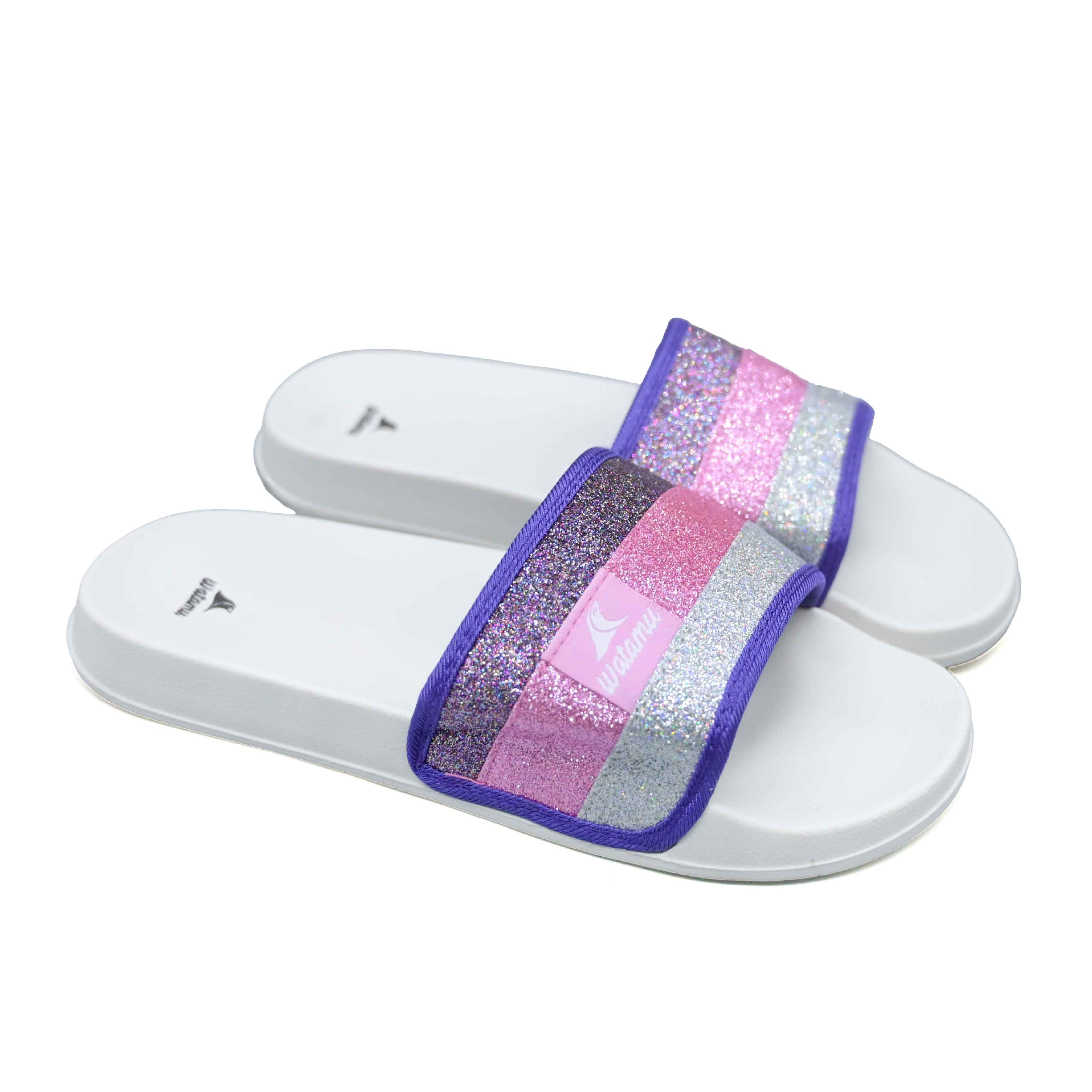 Watamu Hyfa Ladies’ Glitter Slide Sandals - White