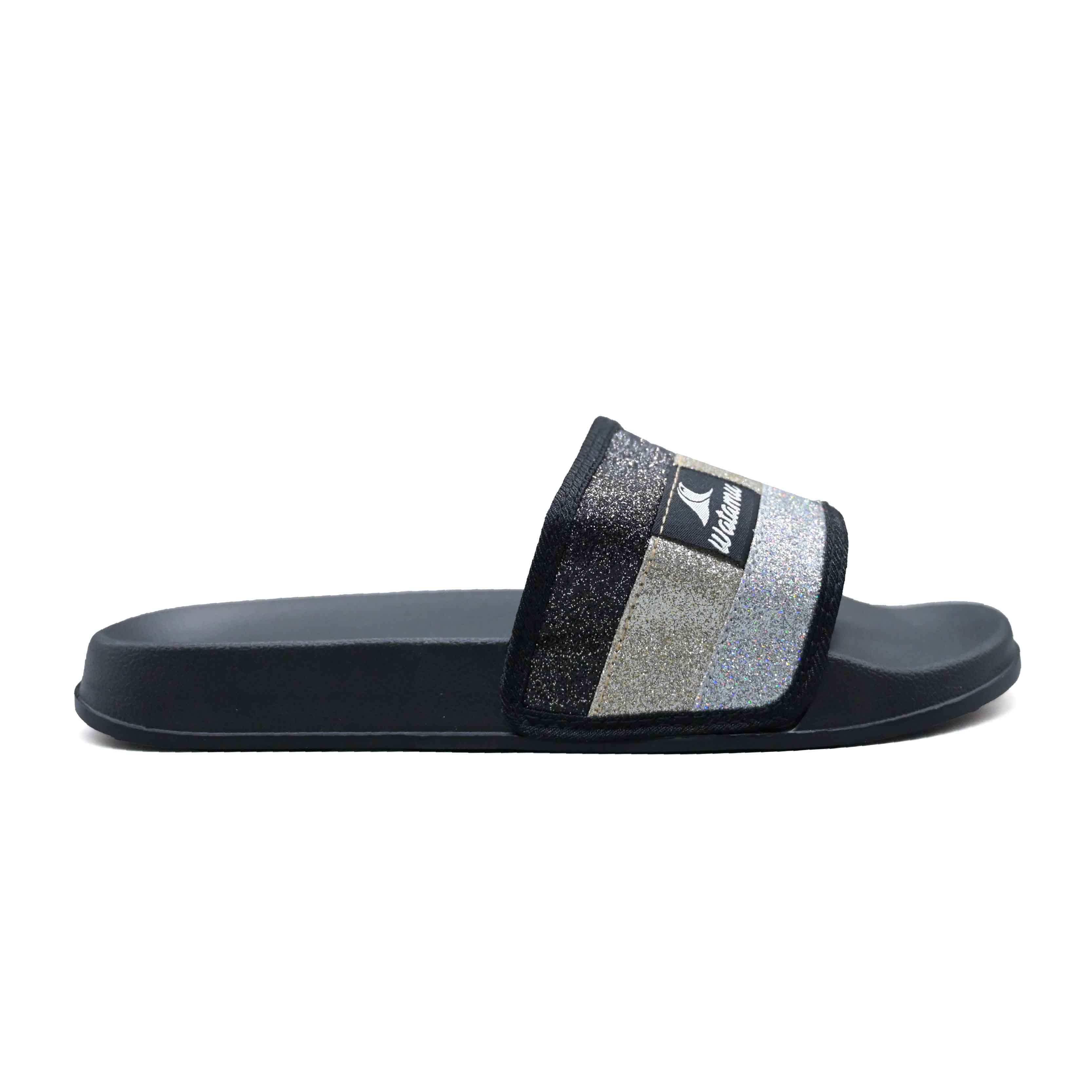 Watamu Hyfa Ladies’ Glitter Slide Sandals - Black