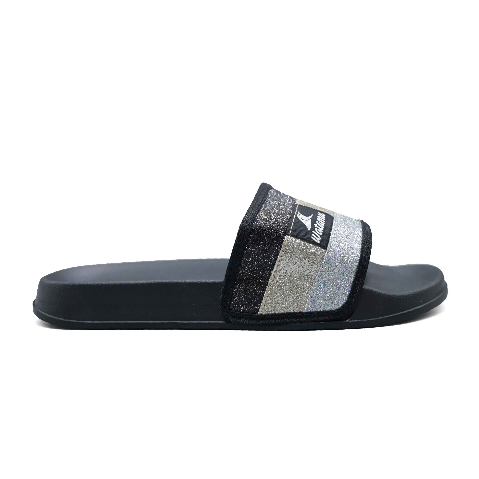 Watamu Hyfa Ladies’ Glitter Slide Sandals - Black