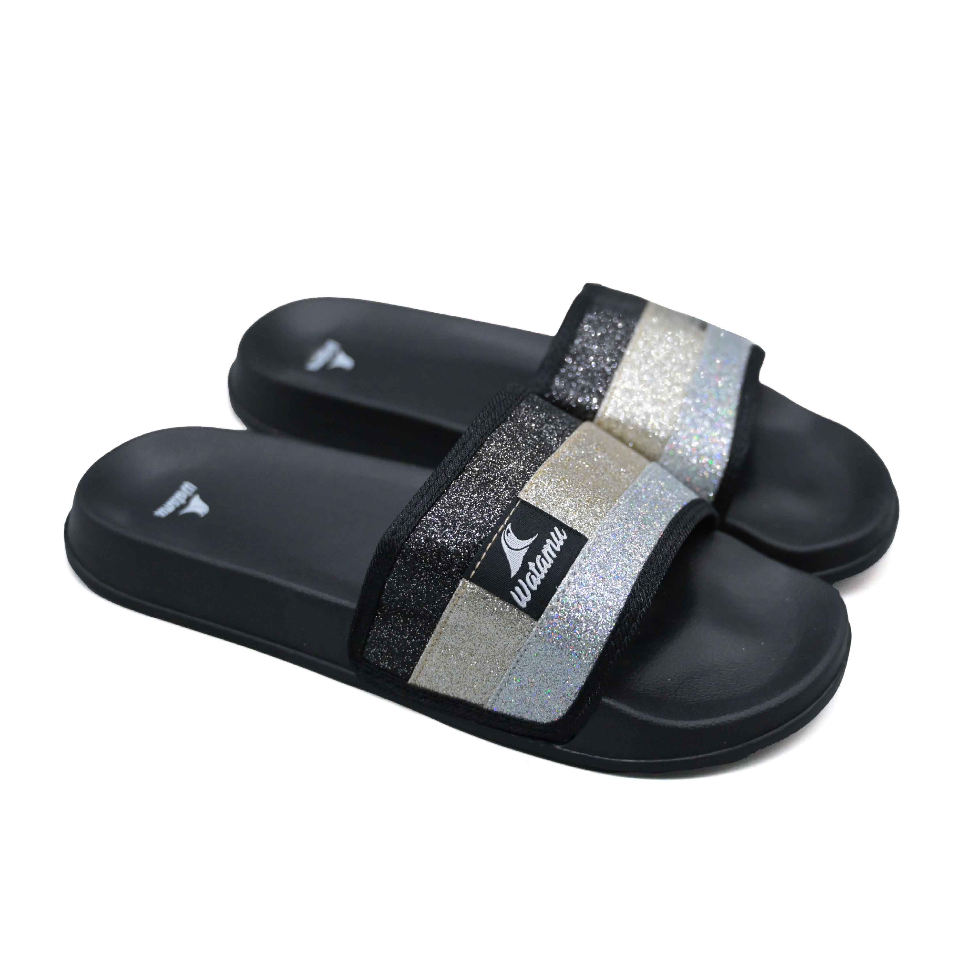 Watamu Hyfa Ladies’ Glitter Slide Sandals - Black