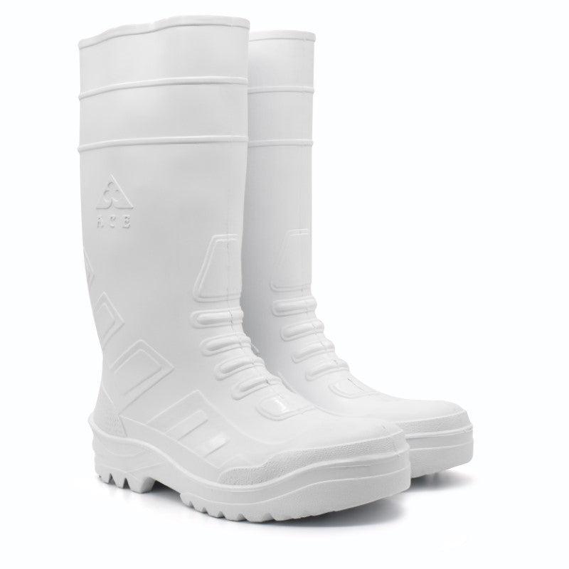 Ace Tsavo Safety Gumboots (With Steel Toe) - White - Umoja Africa