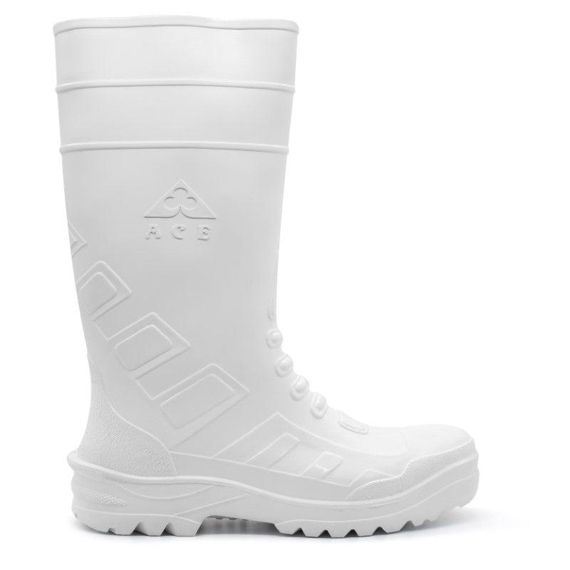 Ace Tsavo Safety Gumboots (With Steel Toe) - White - Umoja Africa