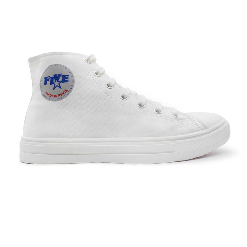 Amka Hi-Cut Canvas Shoes - White - Umoja Africa