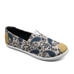 Emmy Chapisha Flowy Slip - Ons Canvas Shoes – Paisley Blue - Umoja Africa Kenya