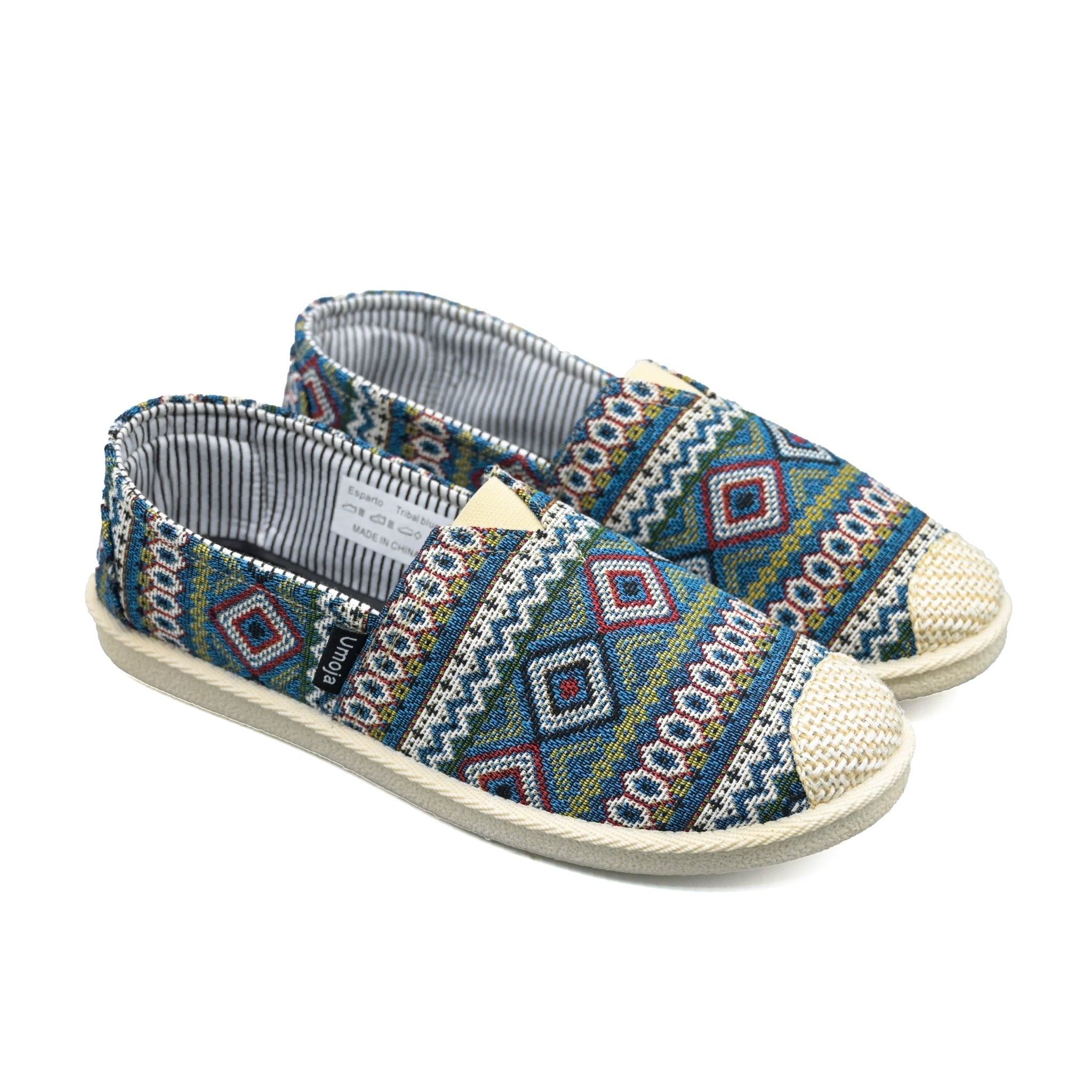 Esparto Ladies Casual Slip-Ons - Tribal Blue - Umoja Africa Kenya