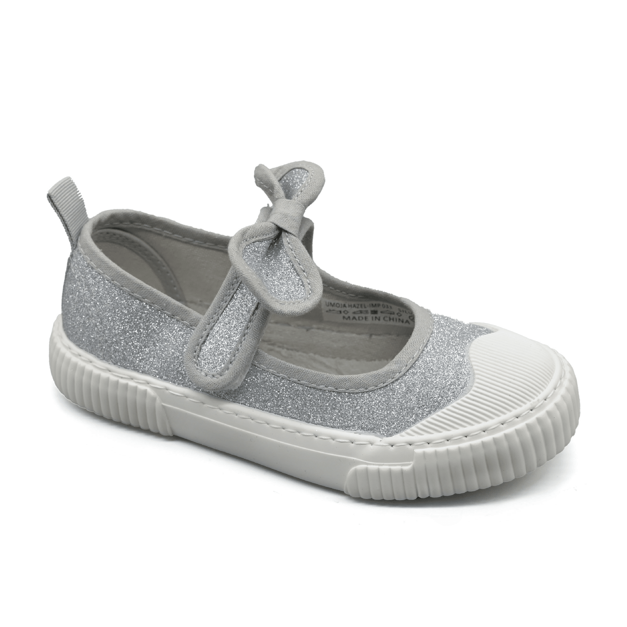 Umoja Hazel Girls’ Bow Ballet Flats - Silver - Umoja Africa Kenya