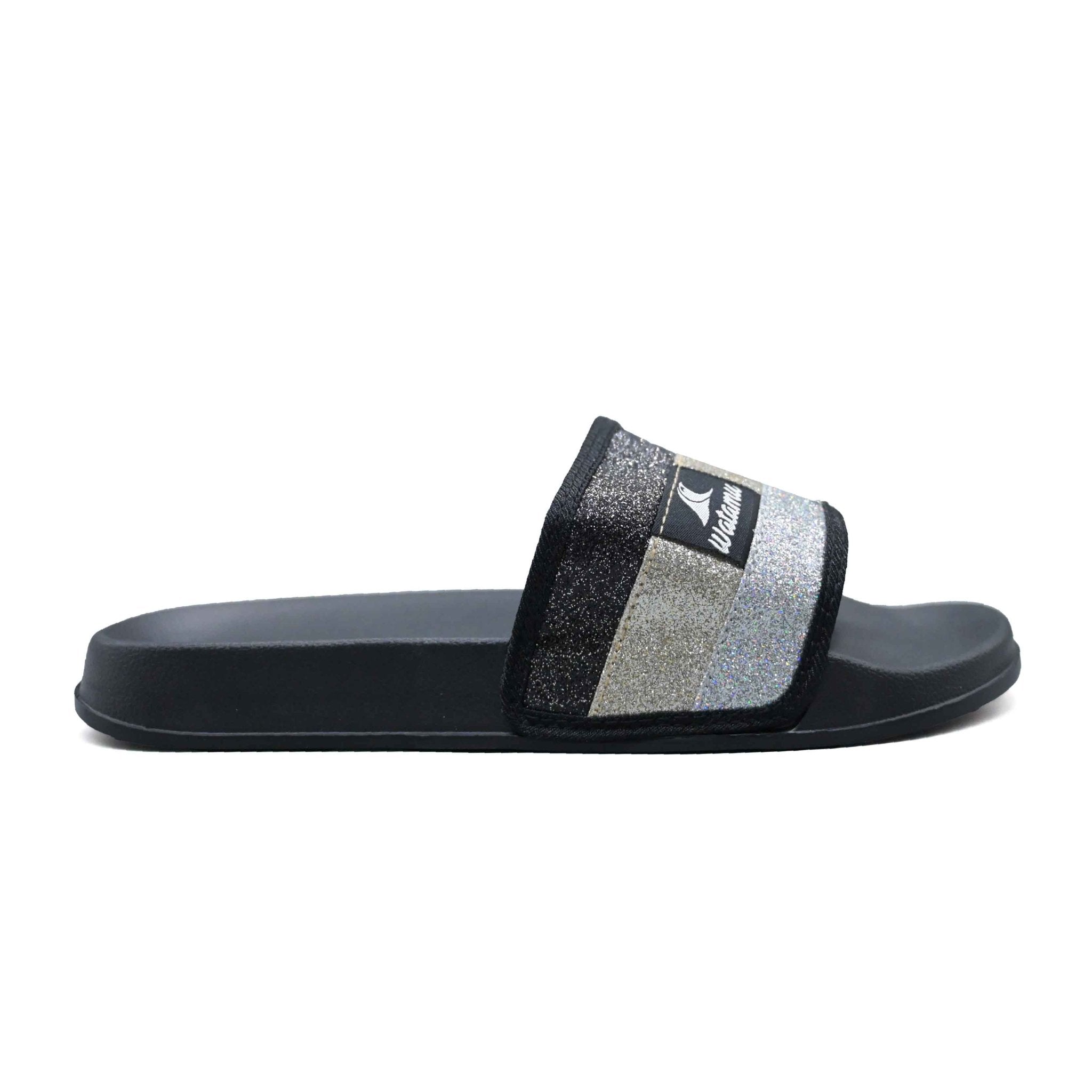 Watamu Hyfa Ladies’ Glitter Slide Sandals - Black - Umoja Africa Kenya