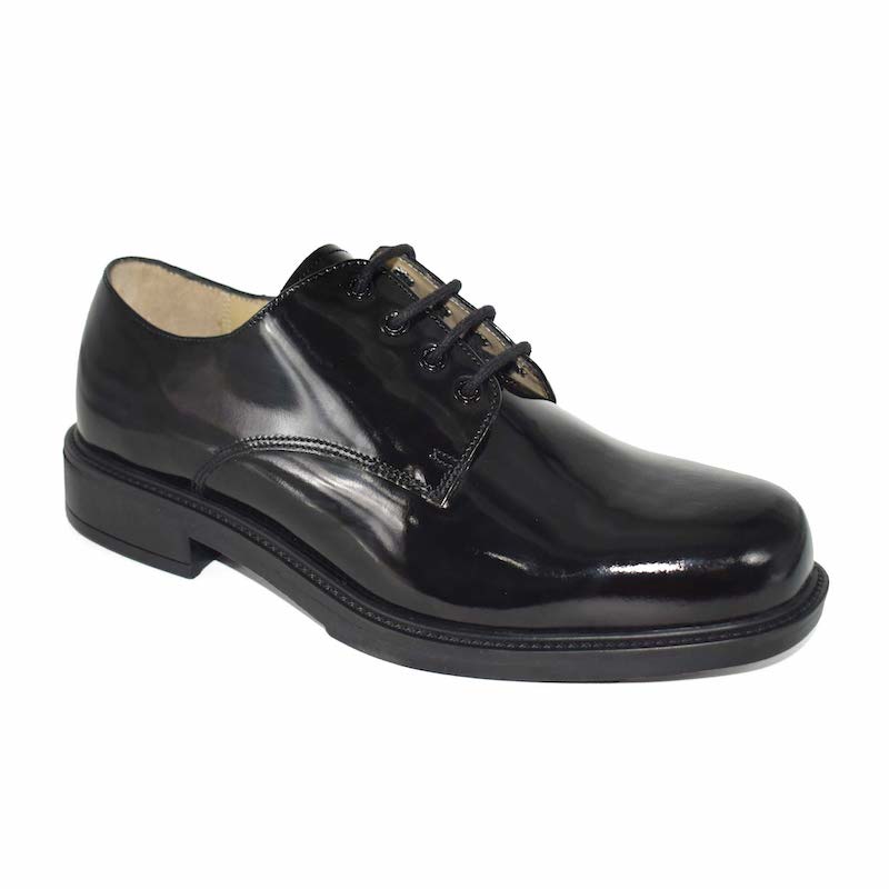 Ace Derby 1262 Officer Shoes (Shiny) - Black