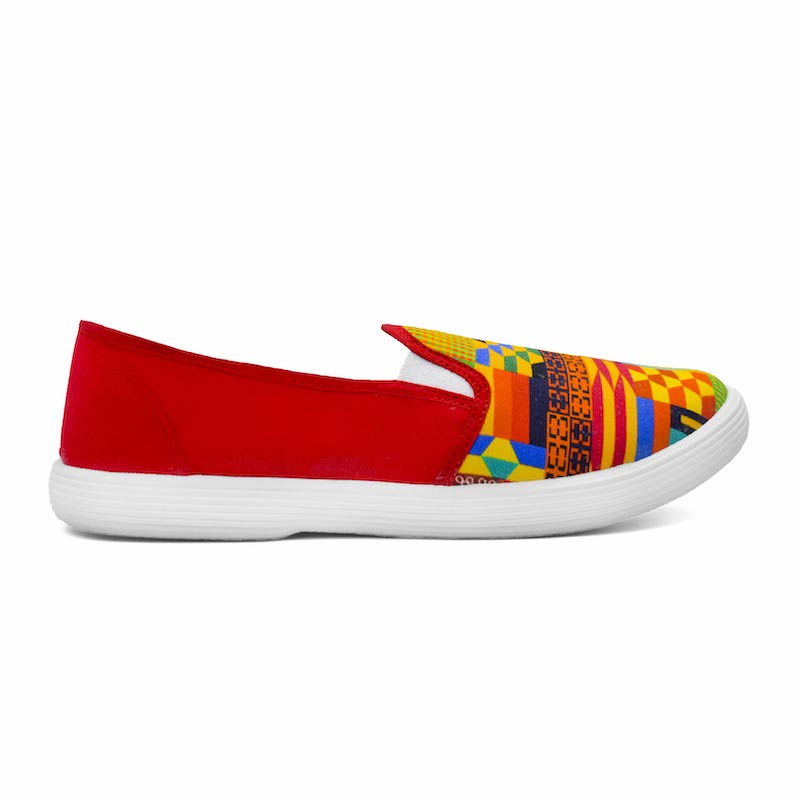 Afro Queen Canvas Shoes - Red Multi