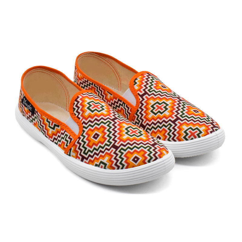 Afro Chic Canvas Shoes - Multi Orange