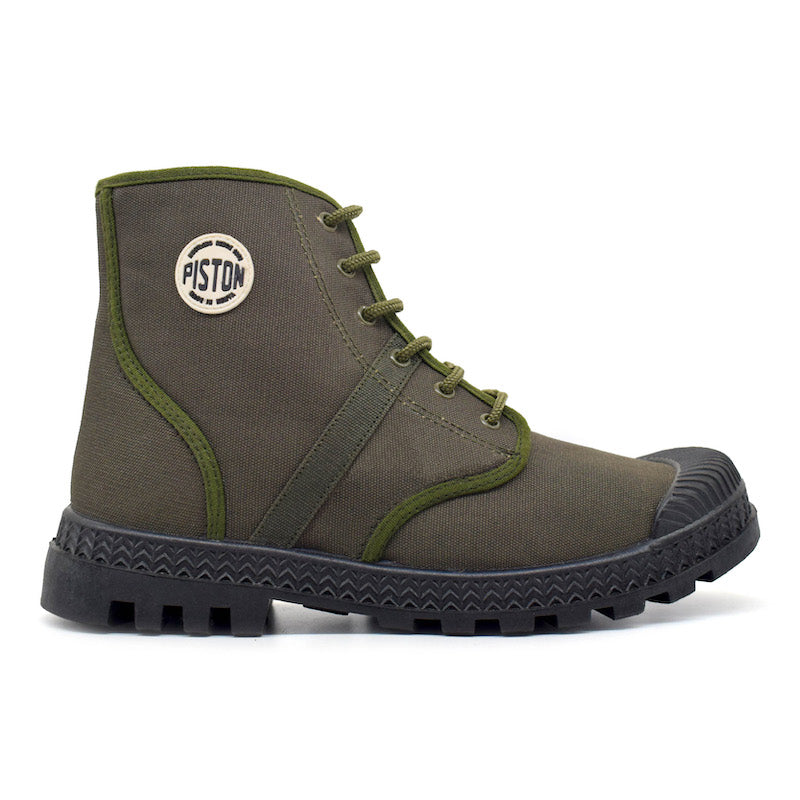 Piston Olive Green Canvas Shoes - Black Sole