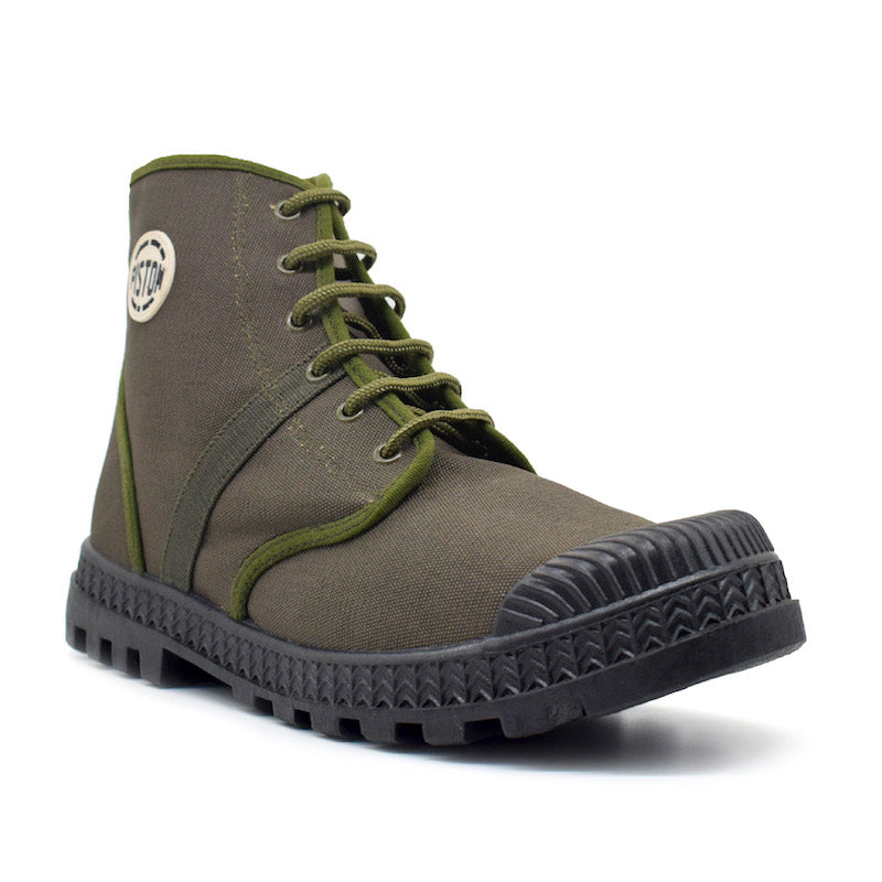 Piston Olive Green Canvas Shoes - Black Sole