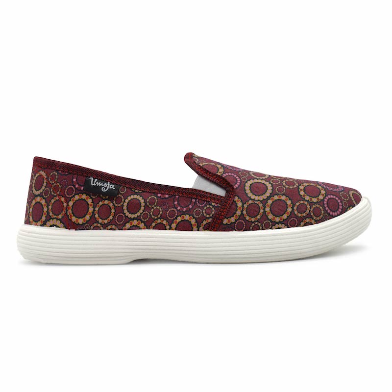 Afro Chic Canvas Shoes - Maroon Multi