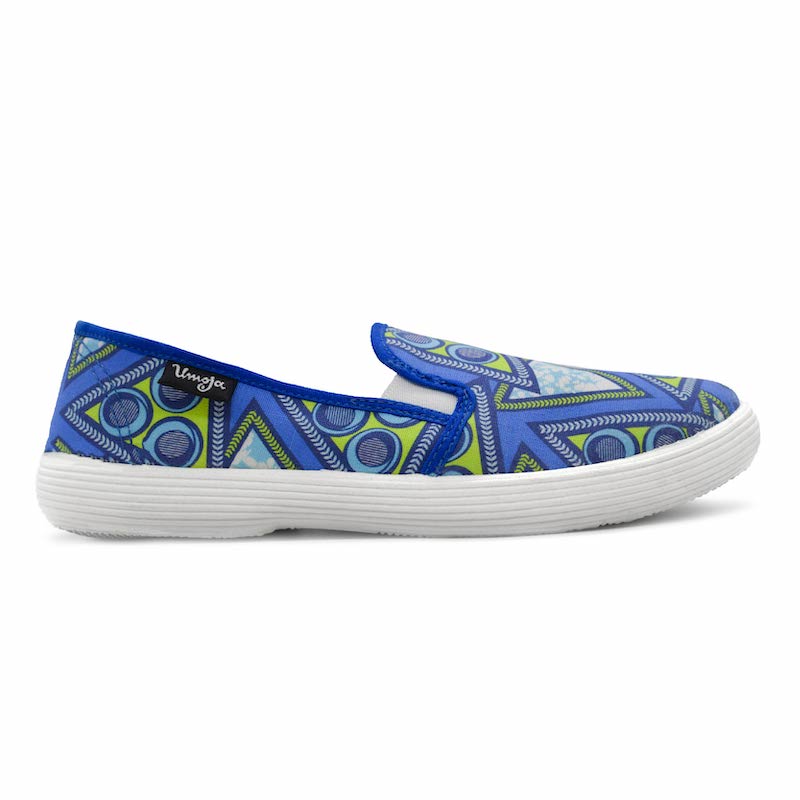 Afro Chic Canvas Shoes - Blue Triangle