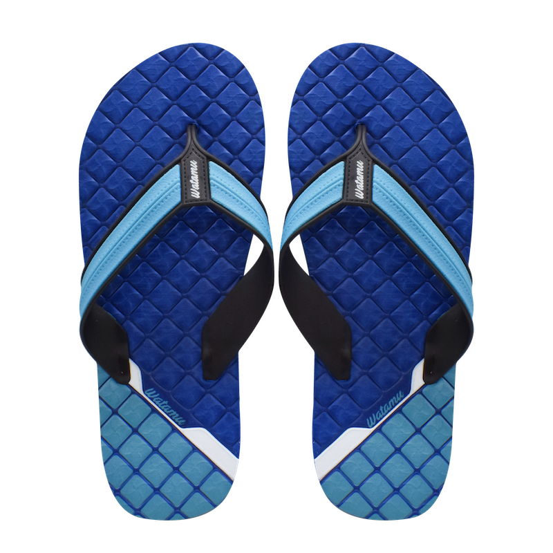 Watamu Checkers Slippers - Blue